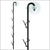 Econo Metal Merchandising Strip with Suction Cups, 12 Hooks, MS-32SC Series. Available in Off-White, Black and Silver