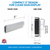 Magnetic sign holder dimension graphic with 3-inch width, 0.875-inch height, and 0.5-inch depth, shown front and side.