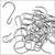 Open Ended S-Hook, 080" Zinc Plated Steel - 1.8125" long, SH-50-WM