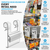 Clear clip-on sign holder beside retail shelf examples for prices, promotions, product details, and sale messaging.
