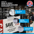 Clear wire and shelf edge sign holder gripping a display rail above a retail sale sign.