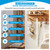 White six-hook strip mounted in a home storage area and holding keys and small accessories.