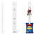 White six-hook clip strip shown upright, on its own and with keys and a hanging chip bag.