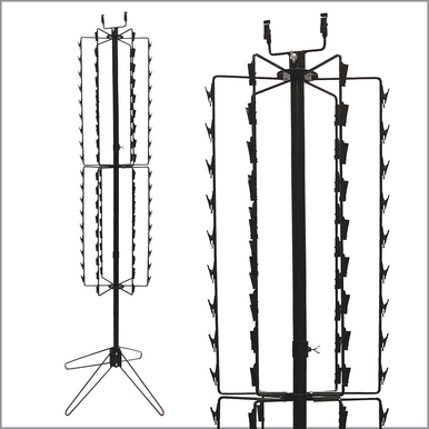【A216】フロアスタンド　スピナースナックラック　108　クリップ付き Clip Strip® Brand Floor Stand Spinner Snack Rack, Black, 108 Clips
