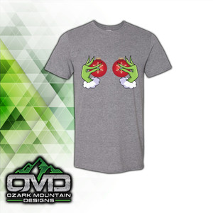 Christmas Grinch Boobs Gray T-Shirt
