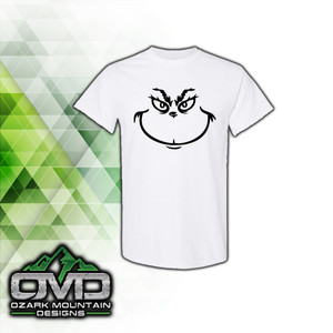 Christmas Grinch Black Face White T-Shirt