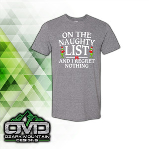 Christmas Grinch Regret Nothing Gray T-Shirt