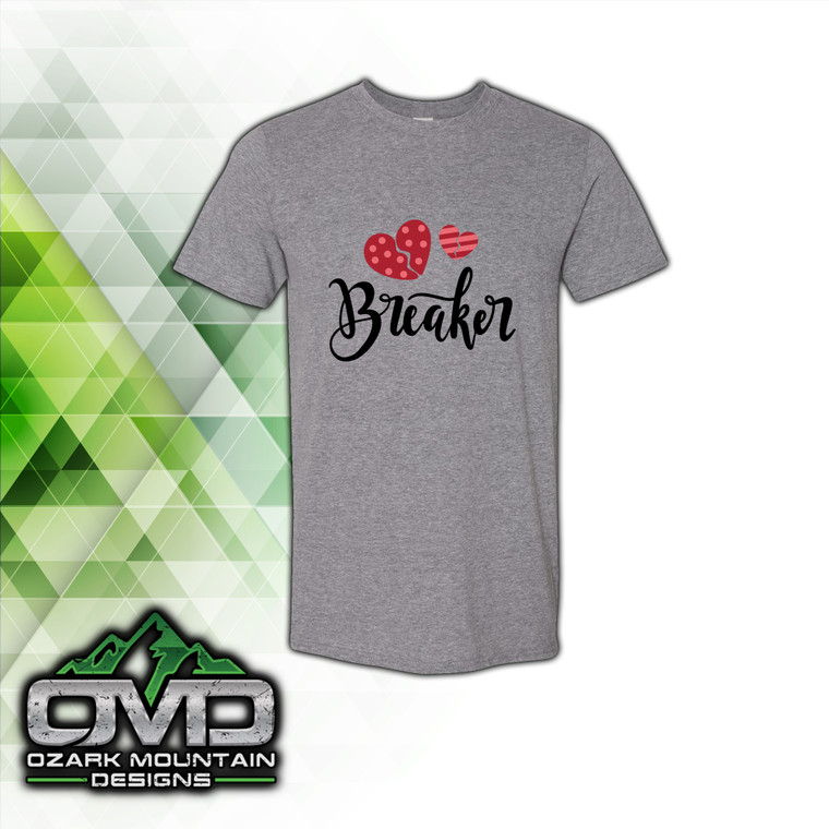 Valentines Heart Breaker Gray T-Shirt