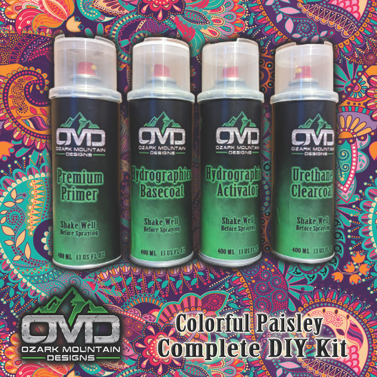 Hydrographics Aerosol DIY Dip kit - Colorful Paisley