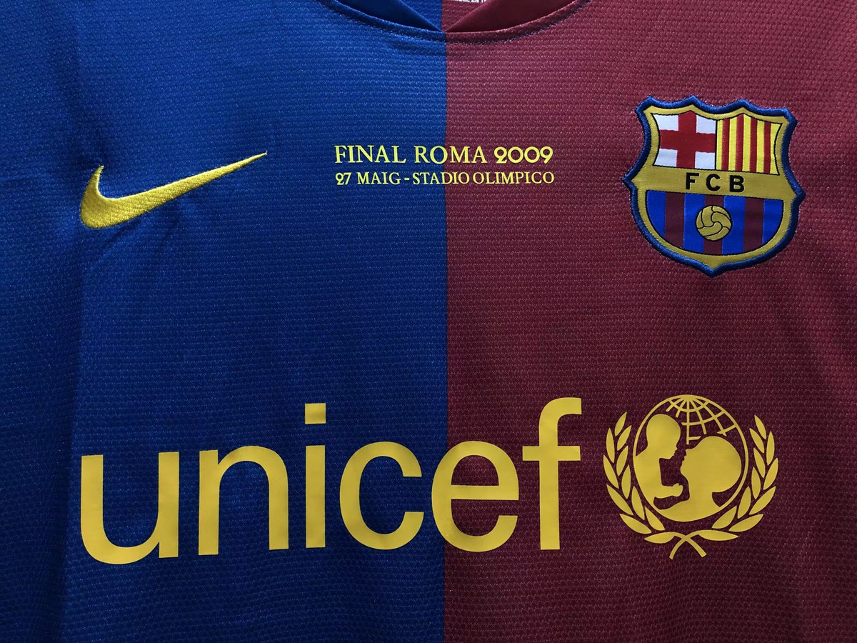 Barcelona 08/09 Men's Home Retro Long Sleeve Shirt UCL Edition