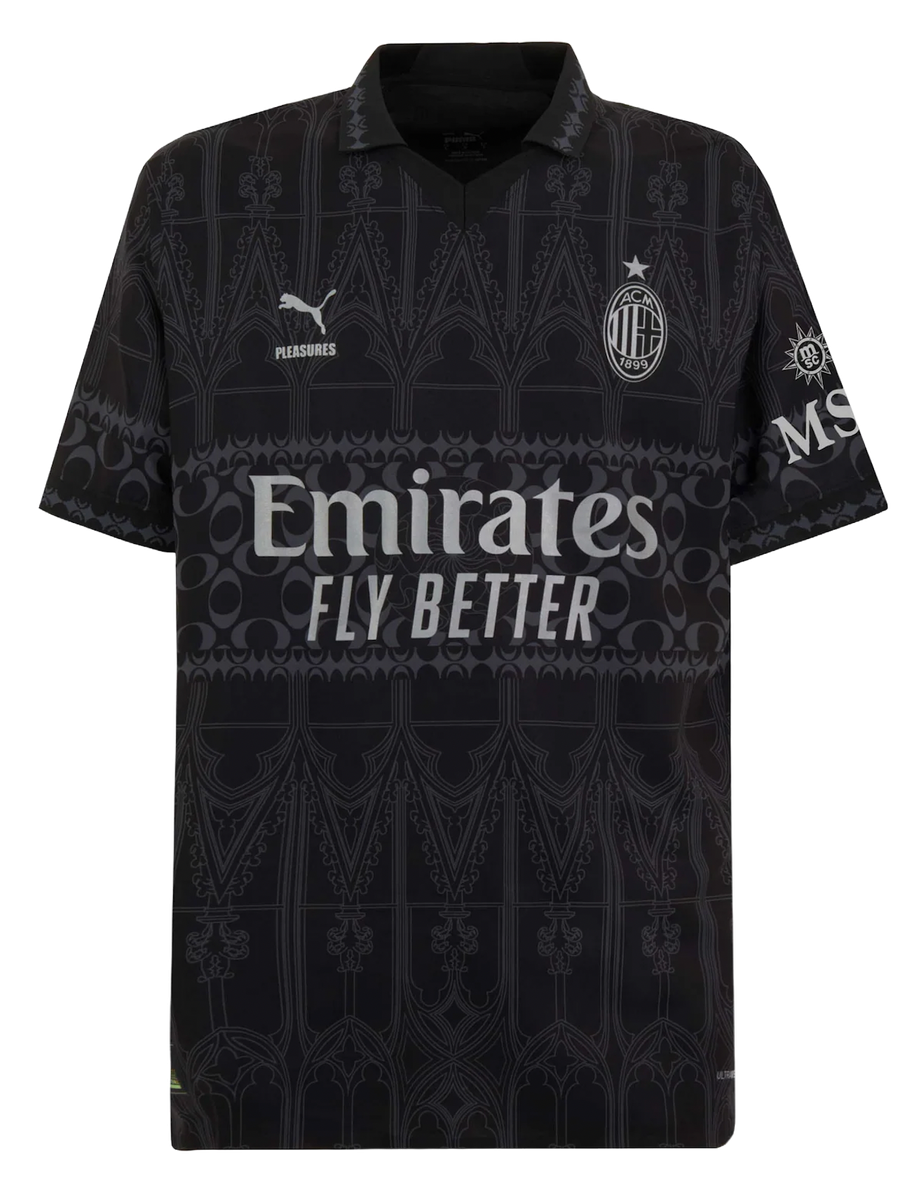 AC Milan X Pleasures 23/24 Authentic Men's Dark Shirt