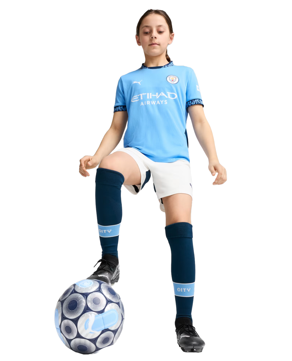 Manchester City 24/25 Kid's Home Shirt and Shorts