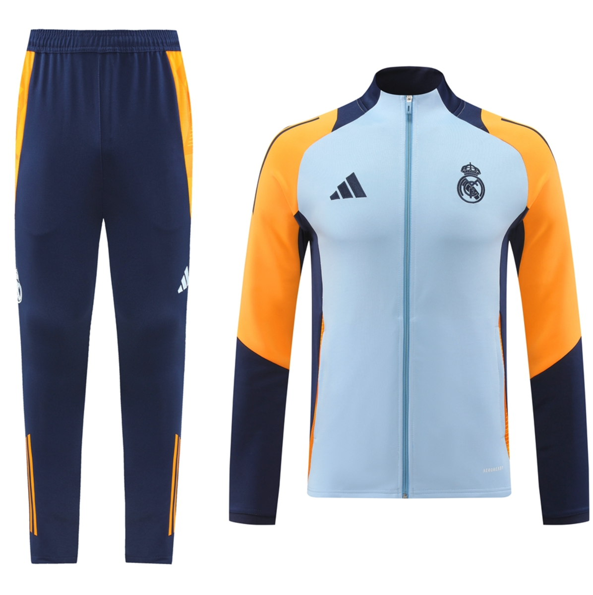 Real Madrid 24/25 Men's Light Blue Long Zip Jacket