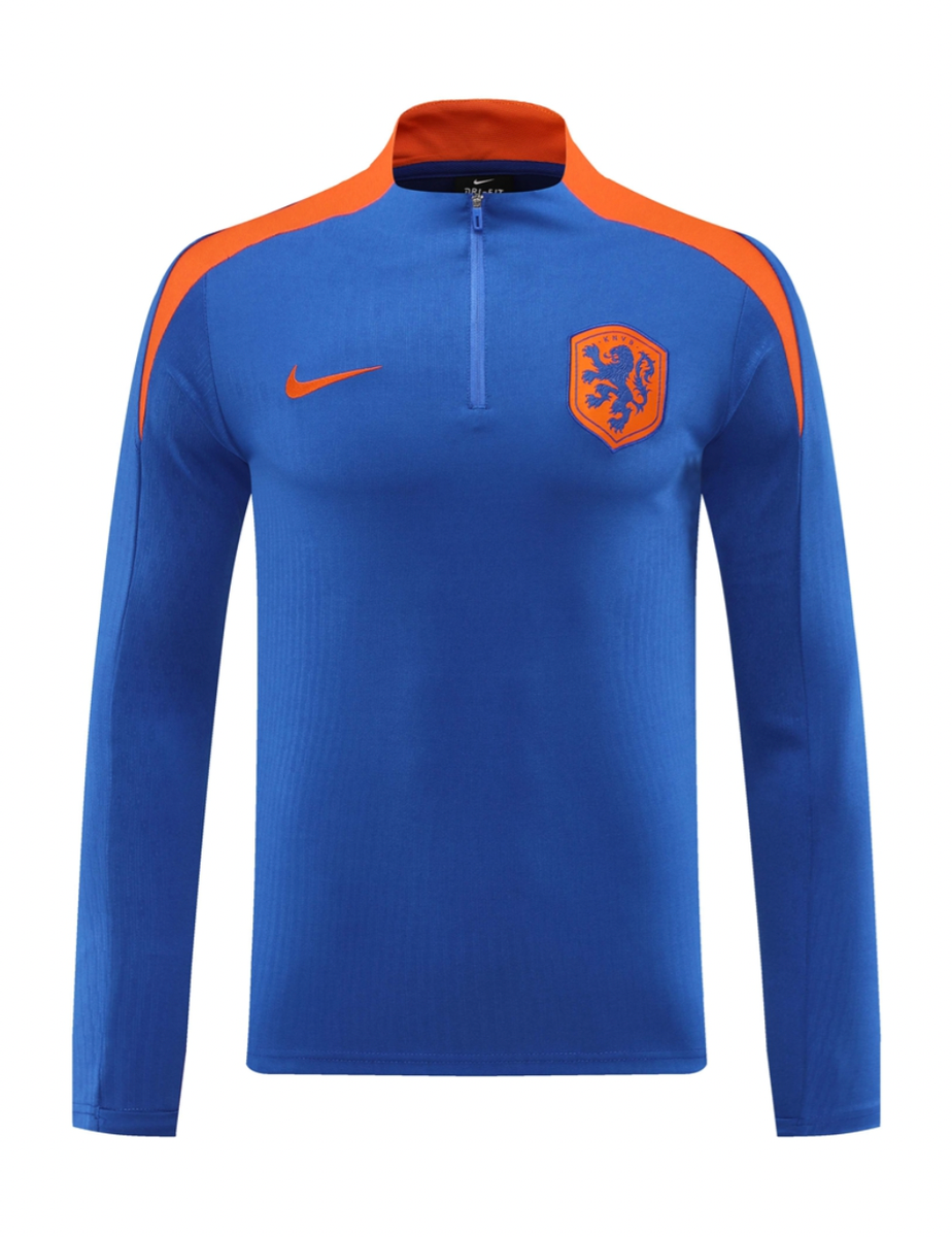 Netherlands 2024 Men's Blue Short Zip Tracksuit