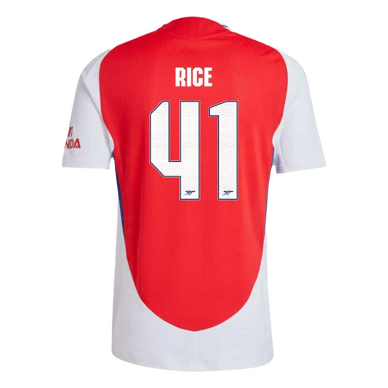 RICE #41 Arsenal 24/25 Authentic Men's Home Shirt - Arsenal Font