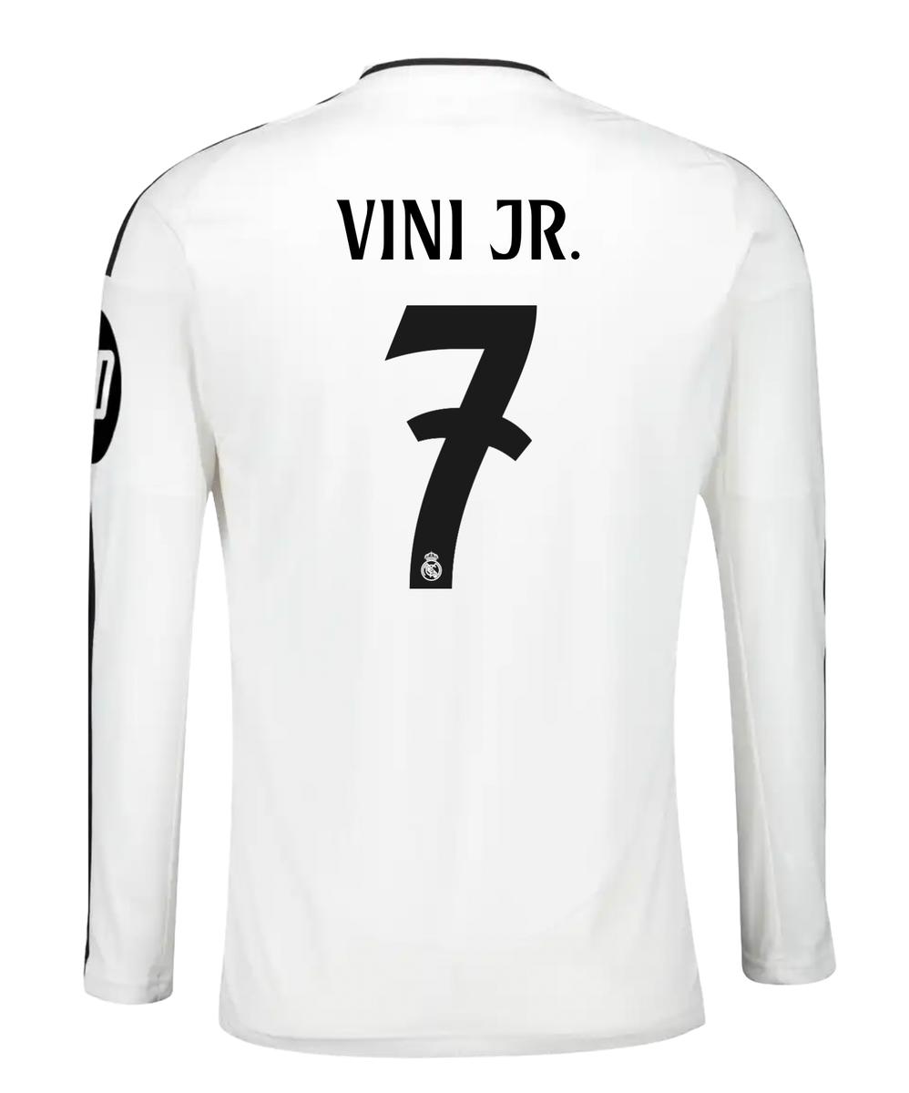 VINI JR #7 Real Madrid 24/25 Men's Home Long Sleeve Shirt