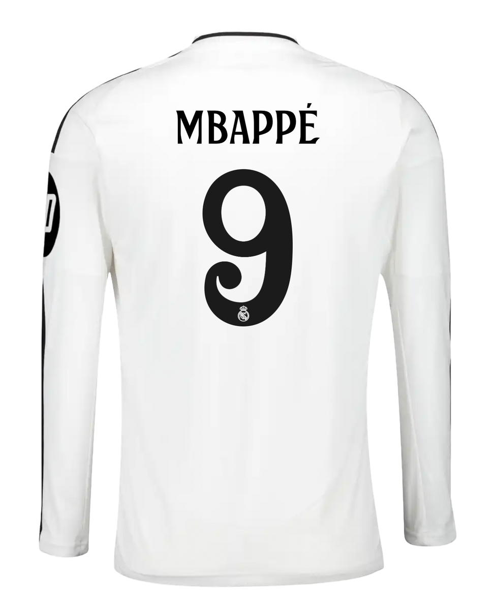 MBAPPÉ #9 Real Madrid 24/25 Men's Home Long Sleeve Shirt