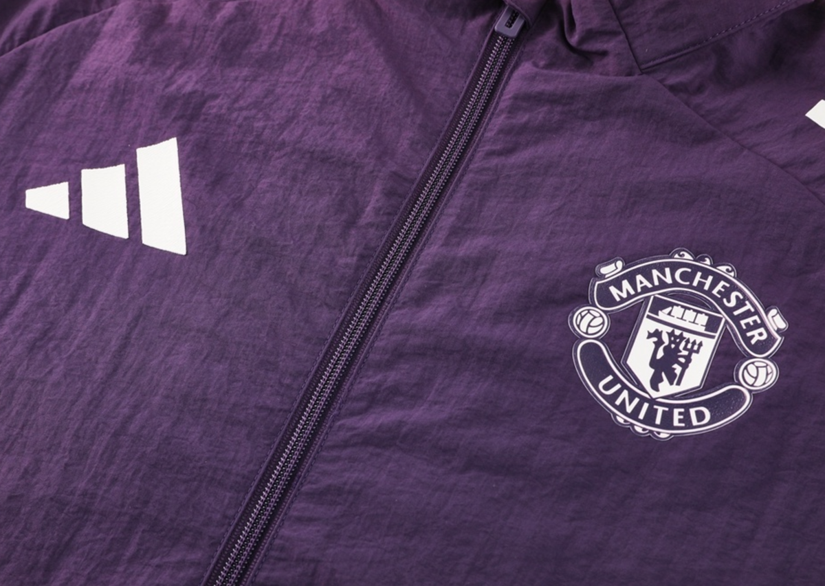 Manchester United 25/26 Men's Purple Long Zip Windbreaker