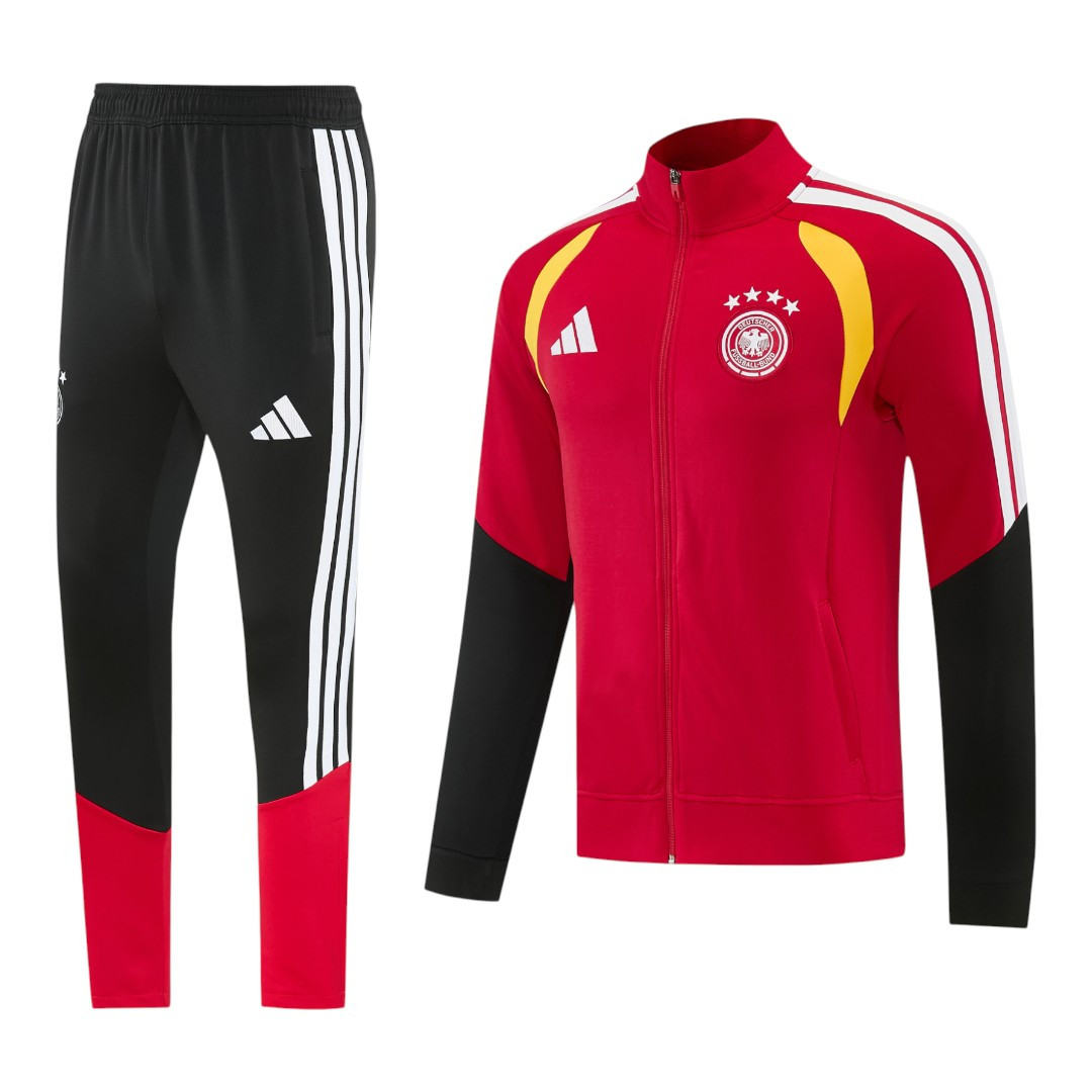 Germany 2026 Men's Red Long Zip Jacket
