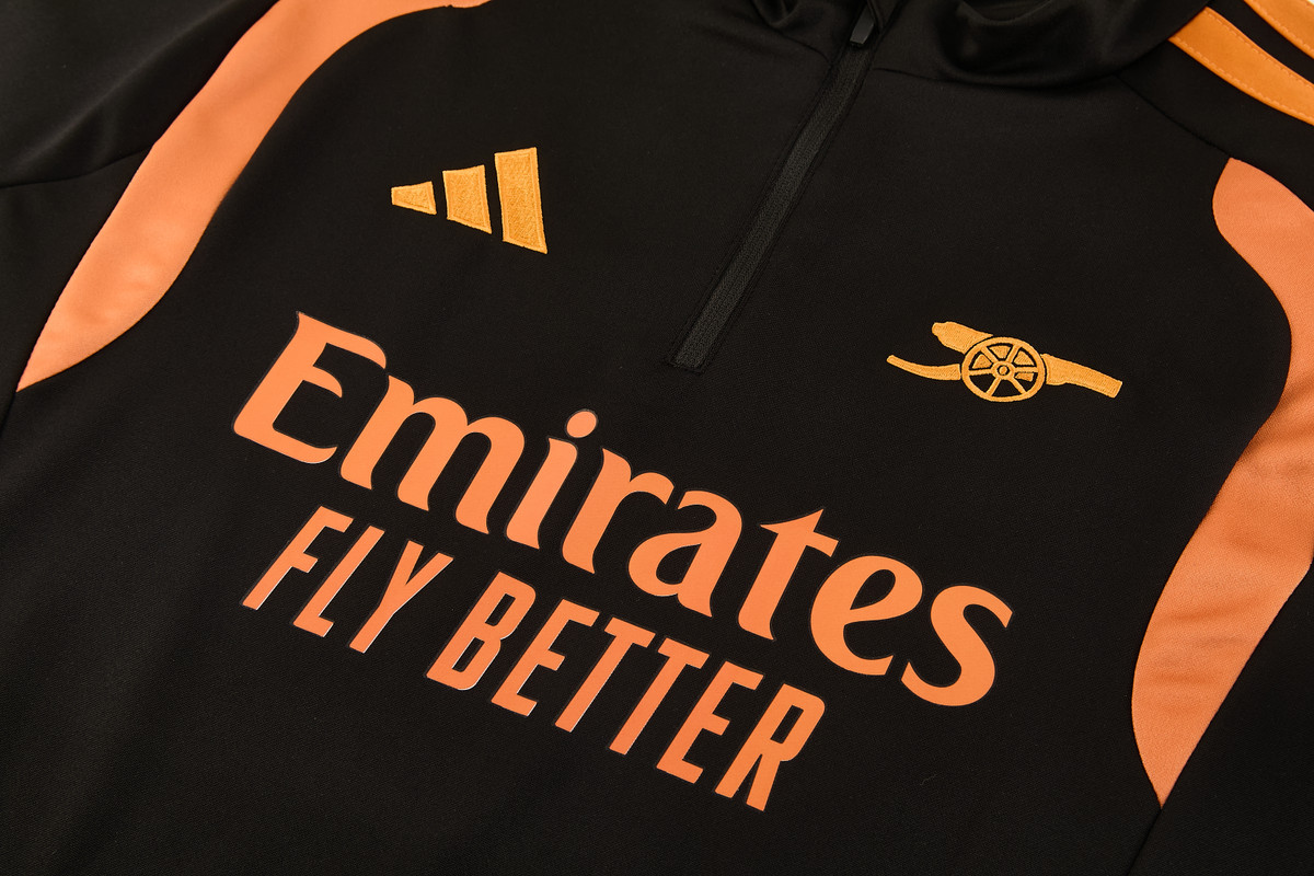 Arsenal 26/27 Men's Black-Orange Short Zip Tracksuit