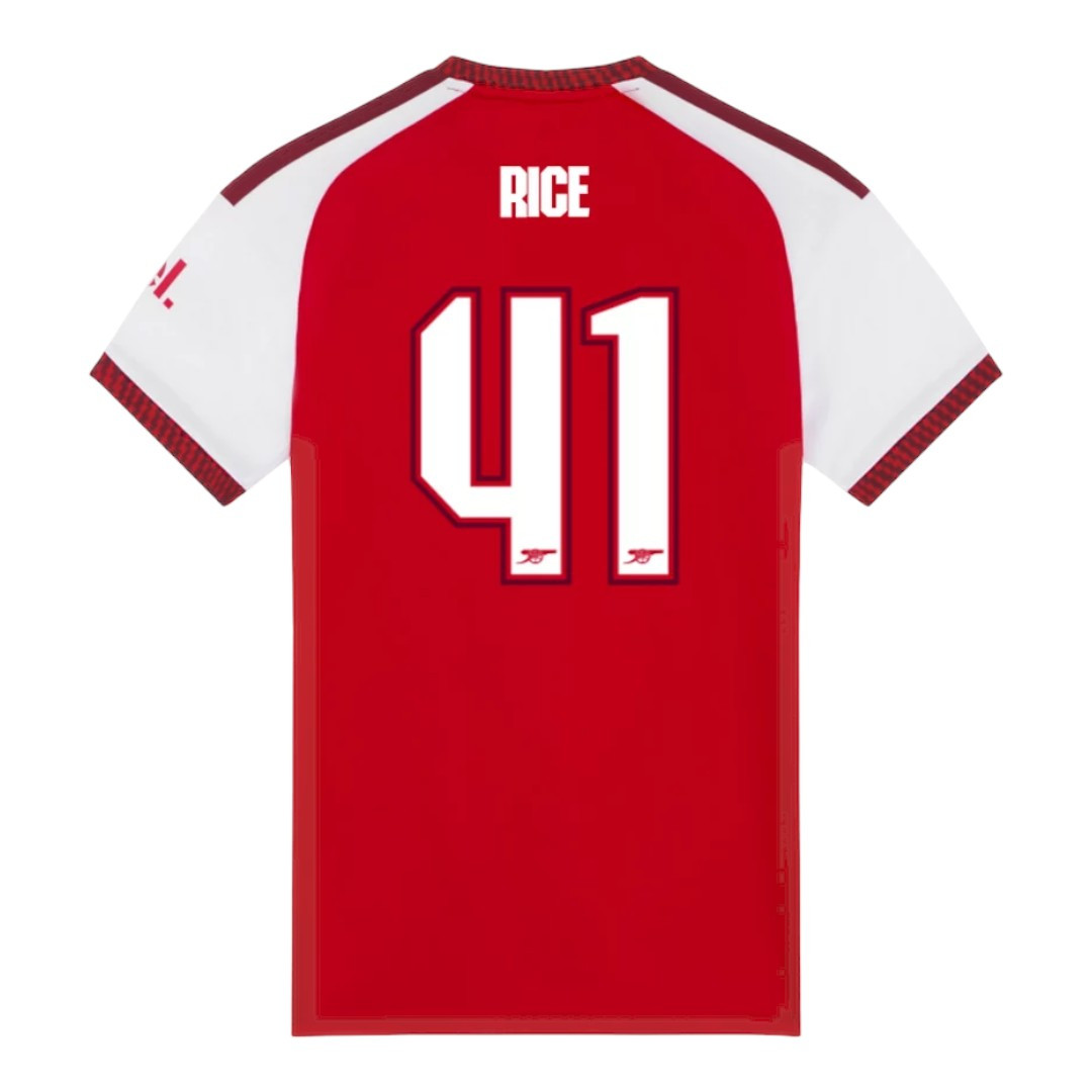 RICE #41 Arsenal 26/27 Women's Home Shirt - Club Font