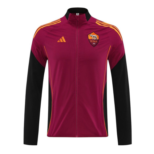 AS Roma 25/26 Men's Red Long Zip Windbreaker
