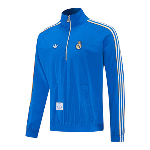 Real Madrid 25/26 Men's Blue Half Zip Jacket