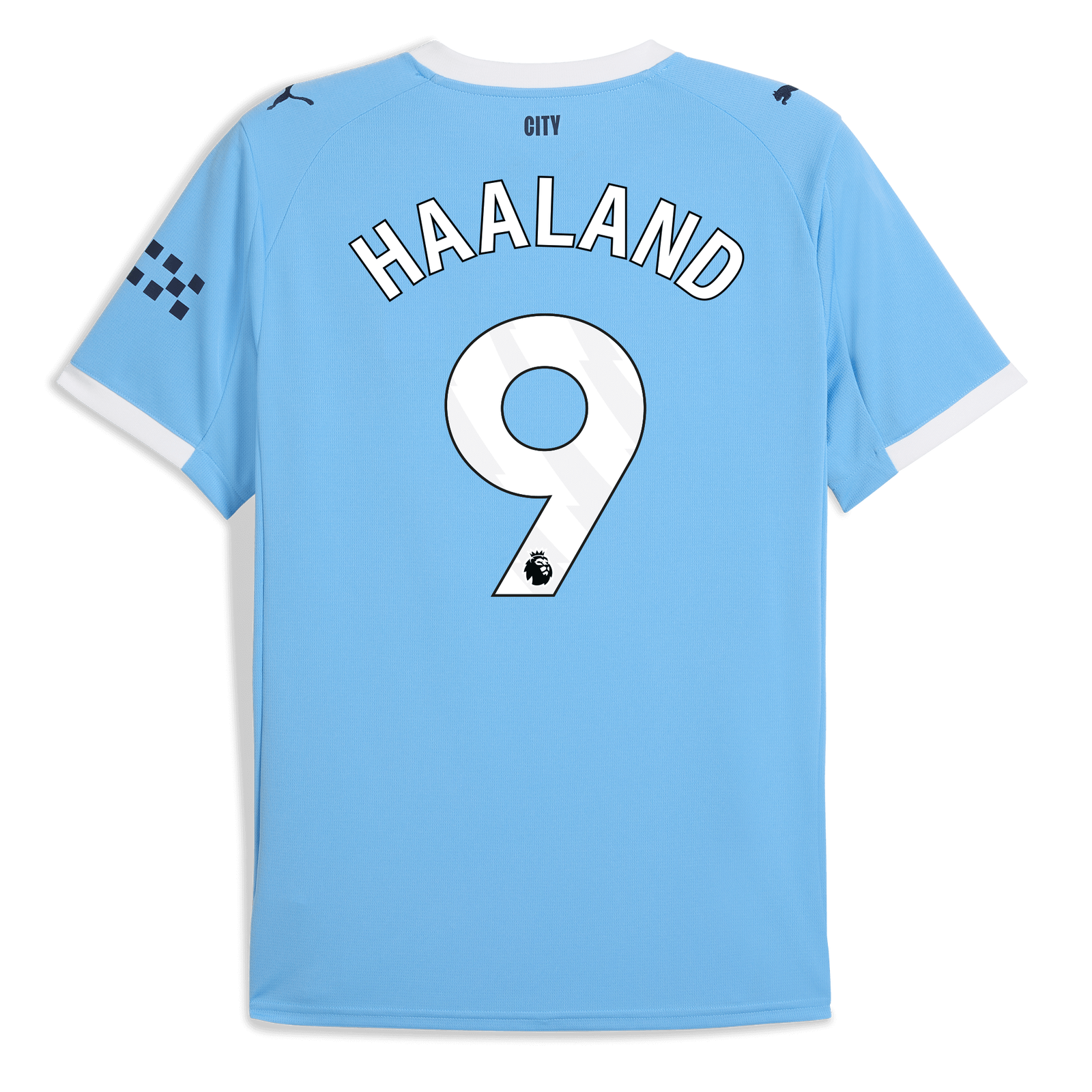HAALAND #9 Manchester City 25/26 Stadium Men's Home Shirt - PL Font