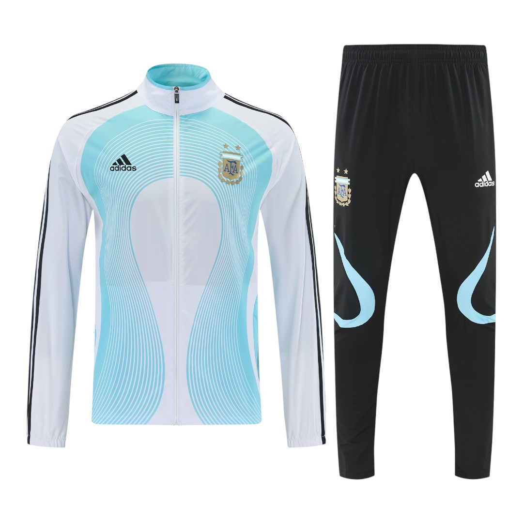 Argentina 2026 Men's Wave White Long Zip Tracksuit
