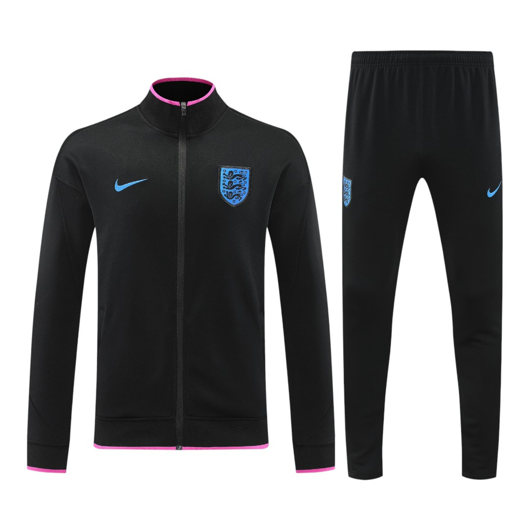 England 2026 Men's Black Long Zip Tracksuit