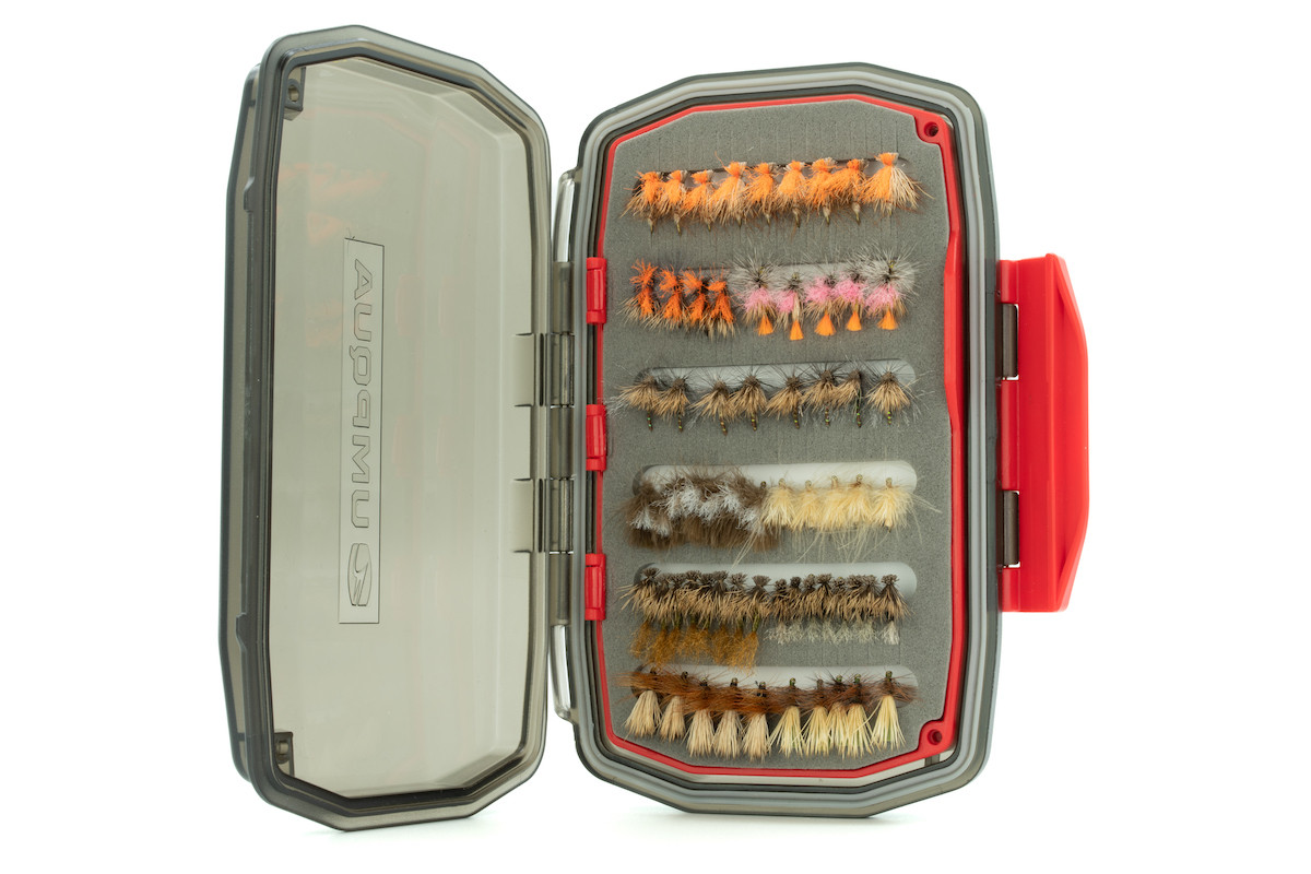 Umpqua UPG HD Medium Foam fly box — open and loaded with nymphs