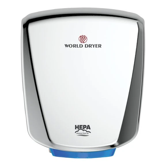 VERDEdri World Dryer Q-973A2 Brushed Stainless Steel Automatic Hand Dryer - 110-120/208/220-277V, 950W — Stainless Steel, Polished, Automatic