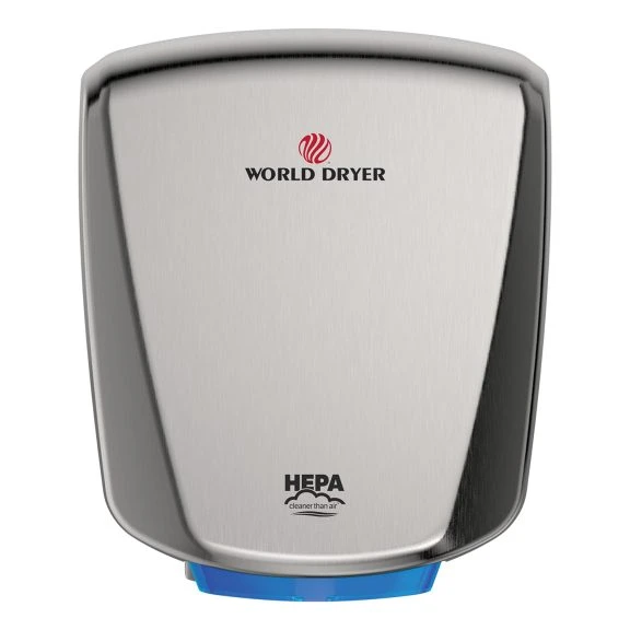 VERDEdri World Dryer Q-973A2 Brushed Stainless Steel Automatic Hand Dryer - 110-120/208/220-277V, 950W — Stainless Steel, Brushed, Automatic