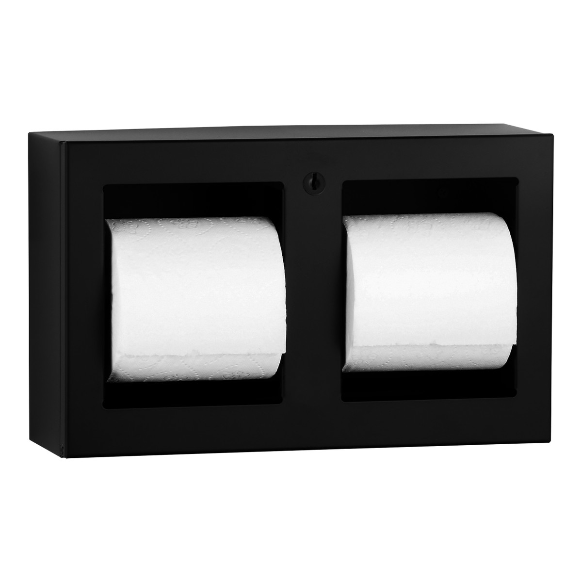 Bobrick B-3588 Surface-Mounted Toilet Tissue Dispenser, Satin Finish, Two Rolls — Matte Black