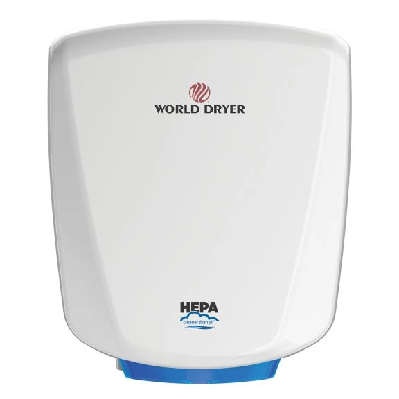 VERDEdri World Dryer Q-973A2 Brushed Stainless Steel Automatic Hand Dryer - 110-120/208/220-277V, 950W — Aluminum, White, Automatic
