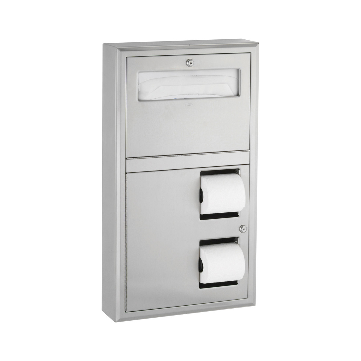 Bobrick B-3479 Surface-Mounted Toilet Tissue Dispenser and Seat-Cover Dispenser — Standard