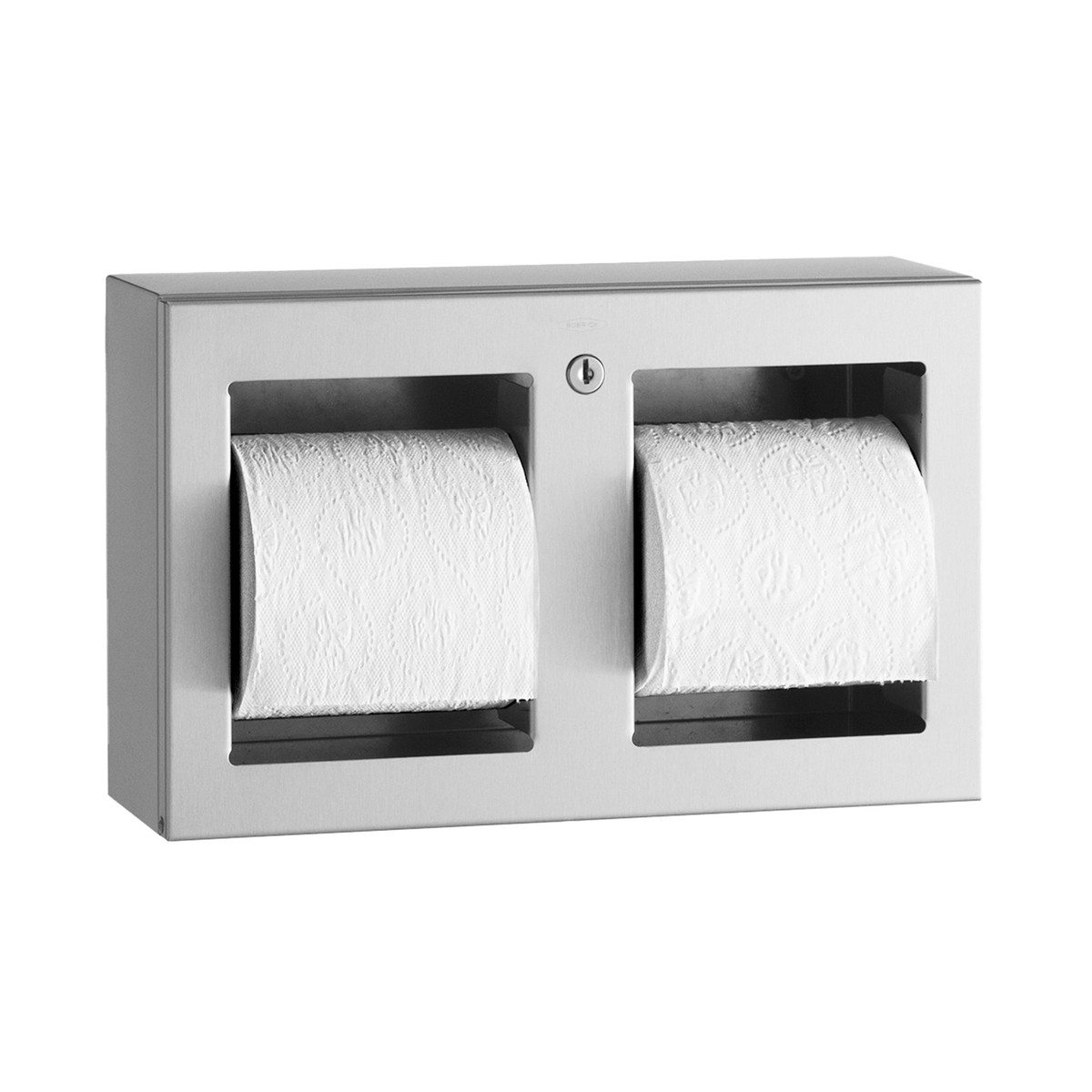 Bobrick B-3588 Surface-Mounted Toilet Tissue Dispenser, Satin Finish, Two Rolls — Standard