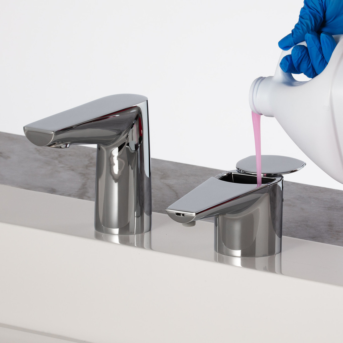 Bobrick B-872/B-875/B-878 Counter-Mounted Automatic Designer Series™ Top-Fill Liquid Soap Dispenser — Polished Chrome