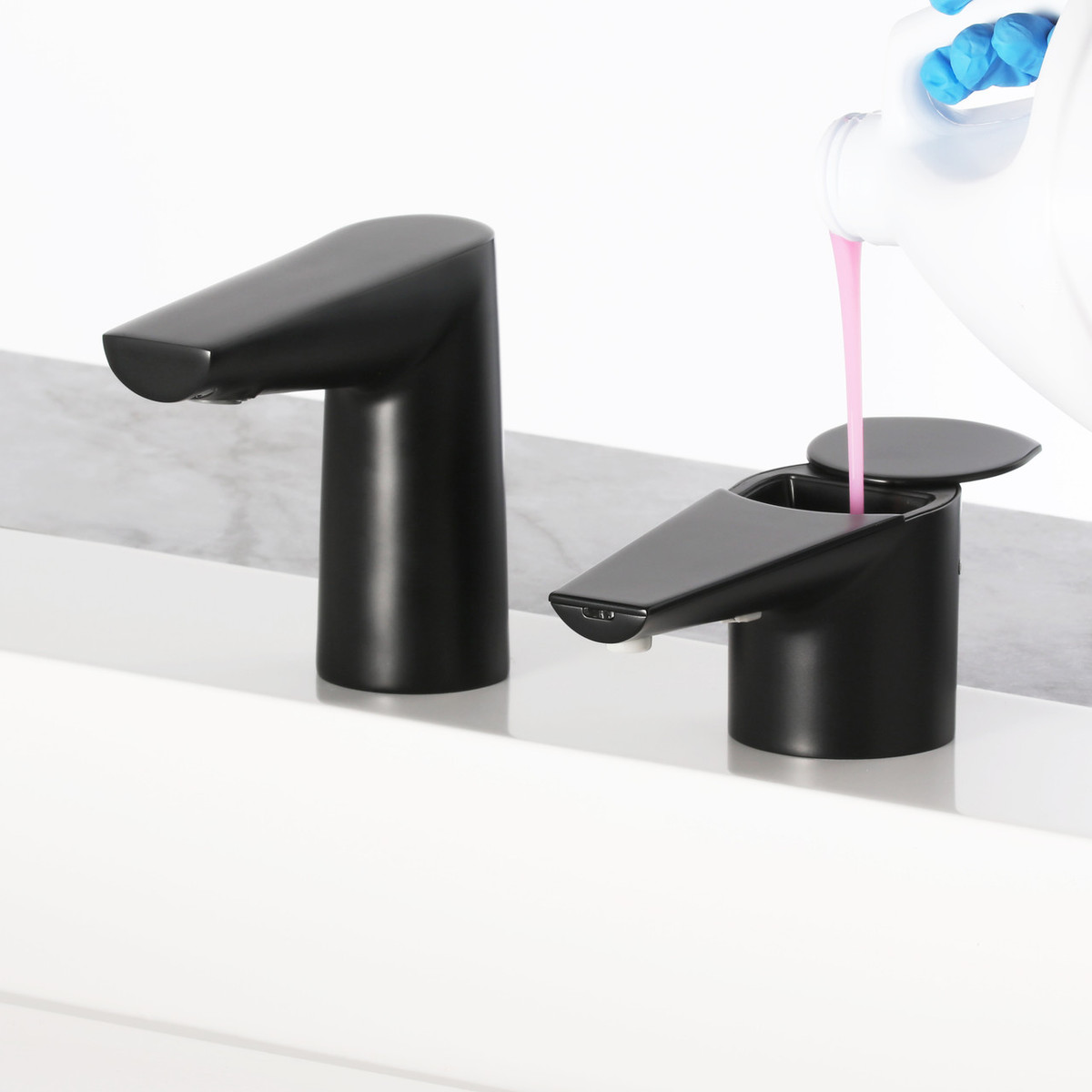 Bobrick B-872/B-875/B-878 Counter-Mounted Automatic Designer Series™ Top-Fill Liquid Soap Dispenser — Matte Black