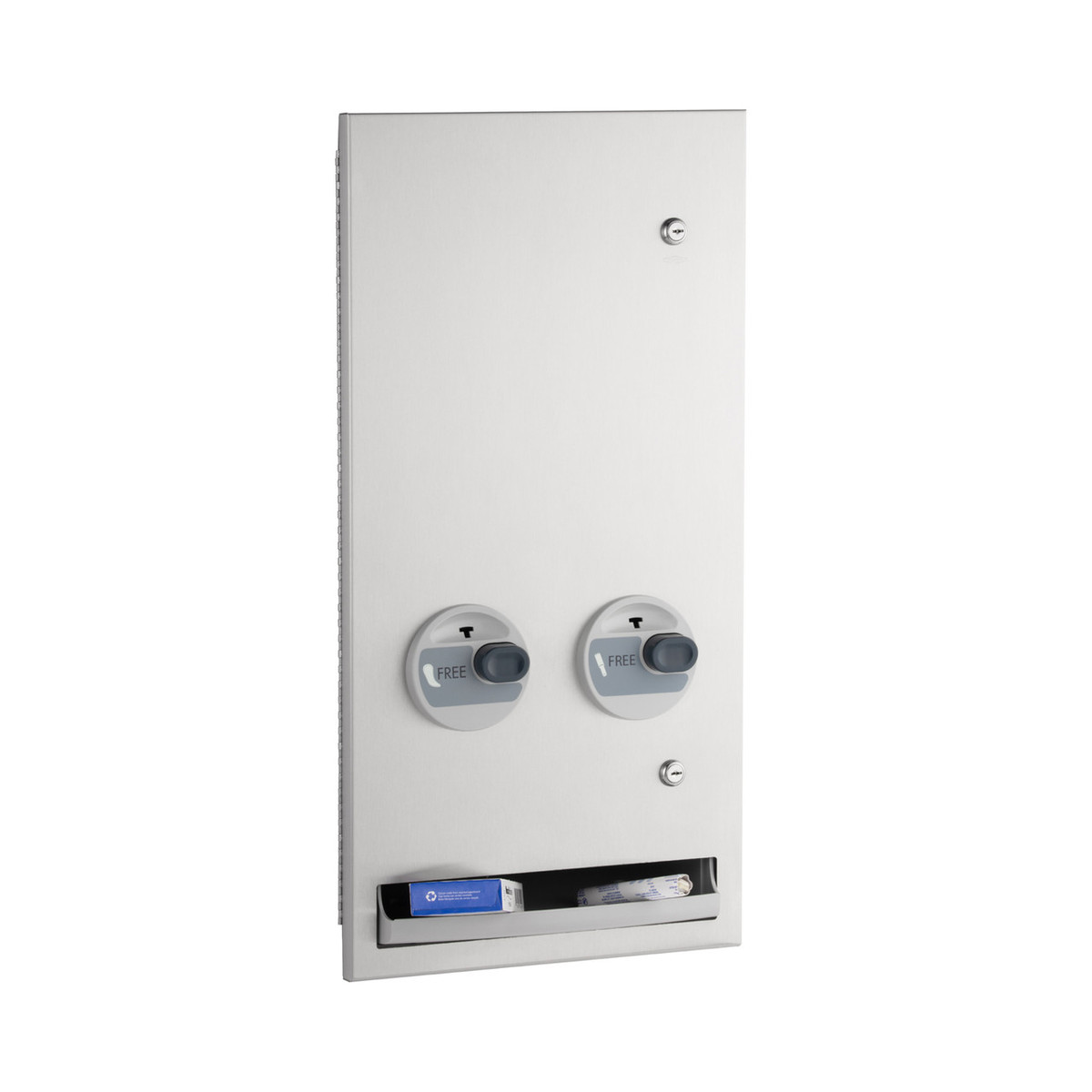 Bobrick B-37063C Recessed Napkin-Tampon Dispenser, Free Operation — Satin