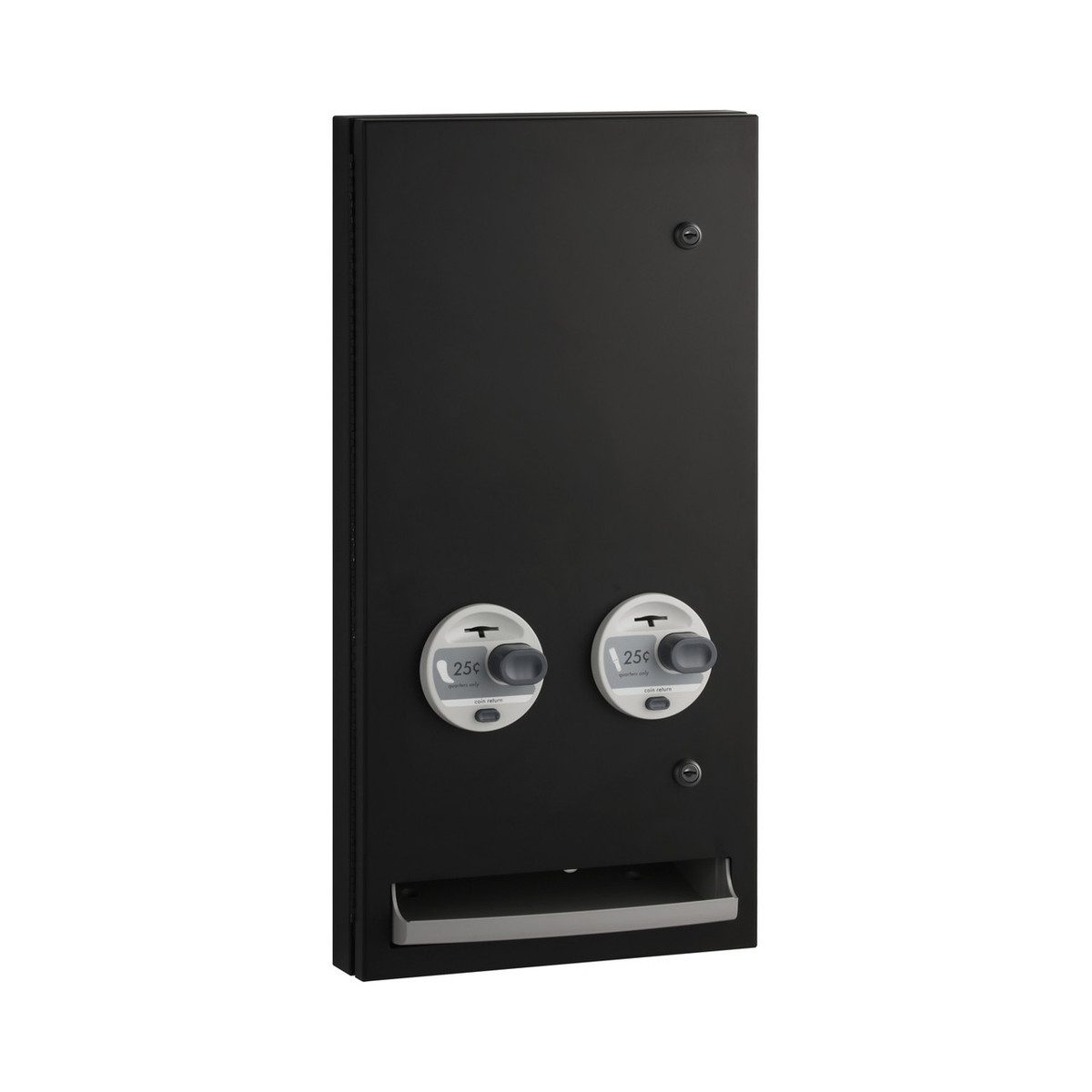 Bobrick B-370634 25 Semi-Recessed Napkin-Tampon Dispenser, 25-Cent Operation — Matte Black
