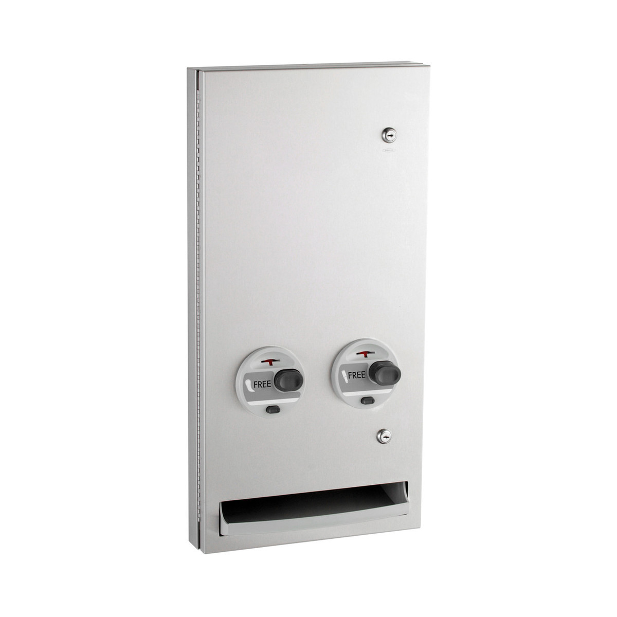 Bobrick B-370634C Semi-Recessed Napkin-Tampon Dispenser, Free Operation — Satin