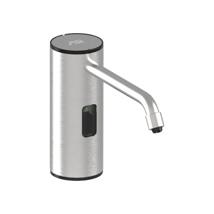 ASI Auto, Liquid Soap / Gel Hand Sanitizer Dispenser (Batt./AC), 50.7 oz., Vanity Mount - 0334-B/0334-S — Satin Stainless Steel