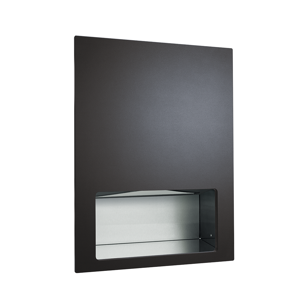 ASI PIATTO™ Completely Recessed Paper Towel Dispenser - Phenolic Door - 6457-00/6457-41 — Matte Black