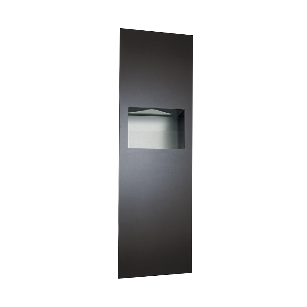 ASI PIATTO™ Completely Recessed Paper Towel Dispenser and Waste Receptacle - Phenolic Door - 6462-00/6462-41 — Matte Black