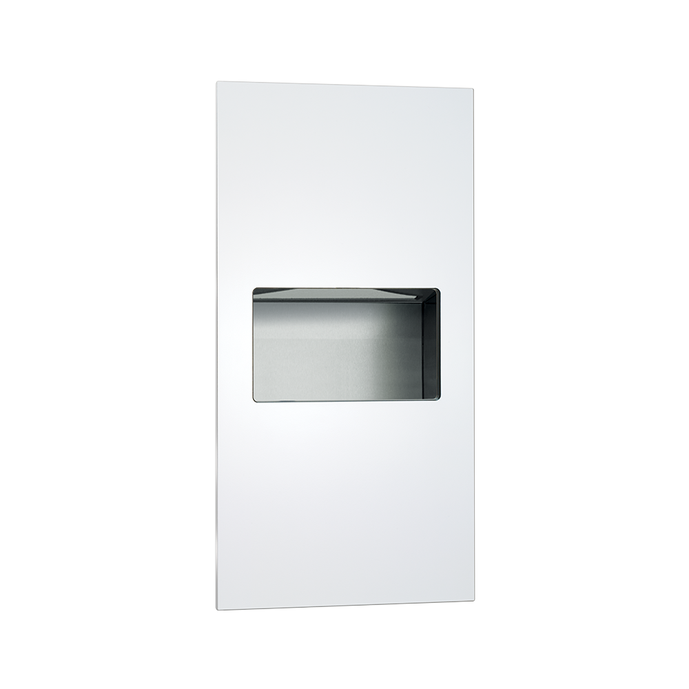 ASI PIATTO™ Completely Recessed Paper Towel Dispenser and Waste Receptacle - Phenolic Door - 64623-00/64623-41 — White