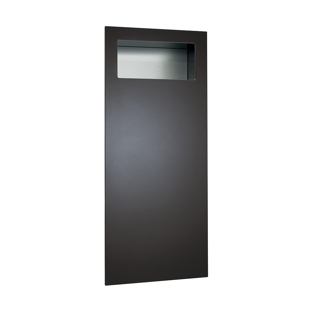ASI PIATTO™ Completely Recessed Waste Receptacle - Phenolic Door - 6474-00/6474-41 — Matte Black