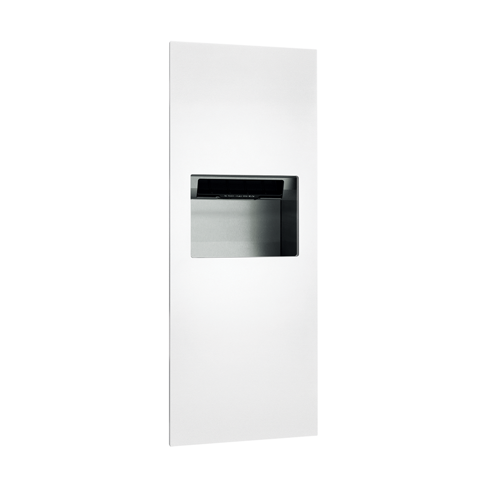 ASI PIATTO™ Completely Recessed Automatic Roll Paper Towel Dispenser and Waste Receptacle - Battery Operated - Phenolic Door - 64696A-00/64696A-41 — White
