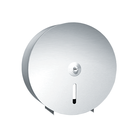 ASI Single Jumbo Roll Toilet Tissue Dispenser - Round - Surface Mounted - 0042/0042-41 — Satin Stainless Steel