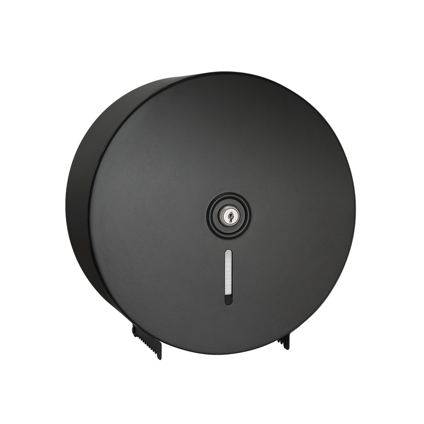 ASI Single Jumbo Roll Toilet Tissue Dispenser - Round - Surface Mounted - 0042/0042-41 — Matte Black